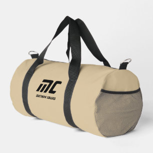 Sac De Sport Monogramme Simple Texte Nom Uni Beige pour Lui