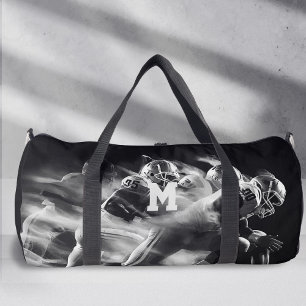 Sac De Sport Monogramme sportif, football noir et blanc