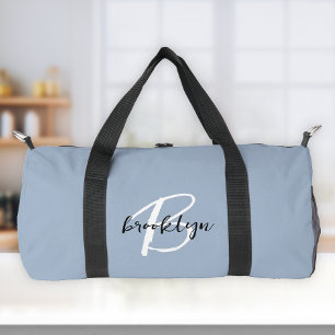 Sac De Sport Monogramme tendance bleu poussiéreux noir blanc