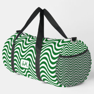 Sac De Sport Monogramme vert et blanc Vagues rayures psychédéli
