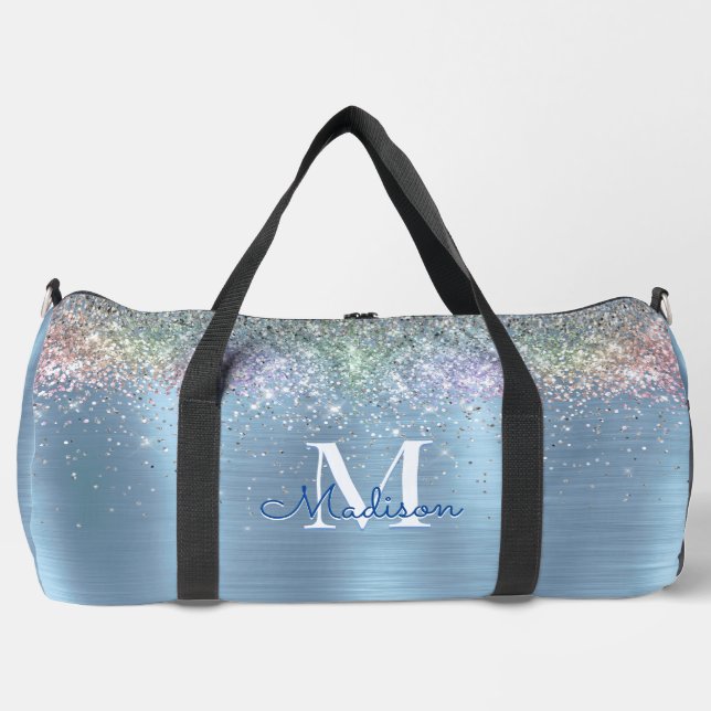 Sac De Sport Monographie de parties scintillant bleu glace iris (Recto)