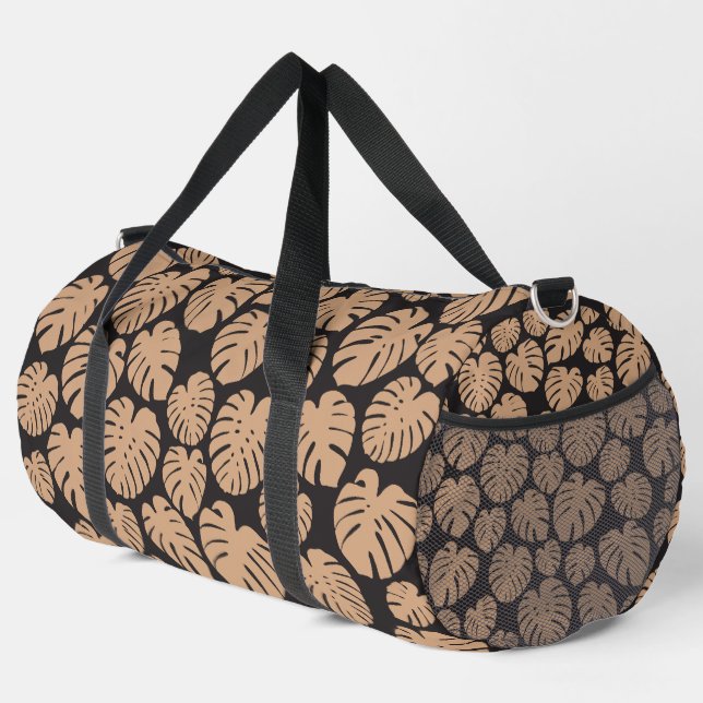 Sac De Sport Monstera en Tan et noir (Coin droit)