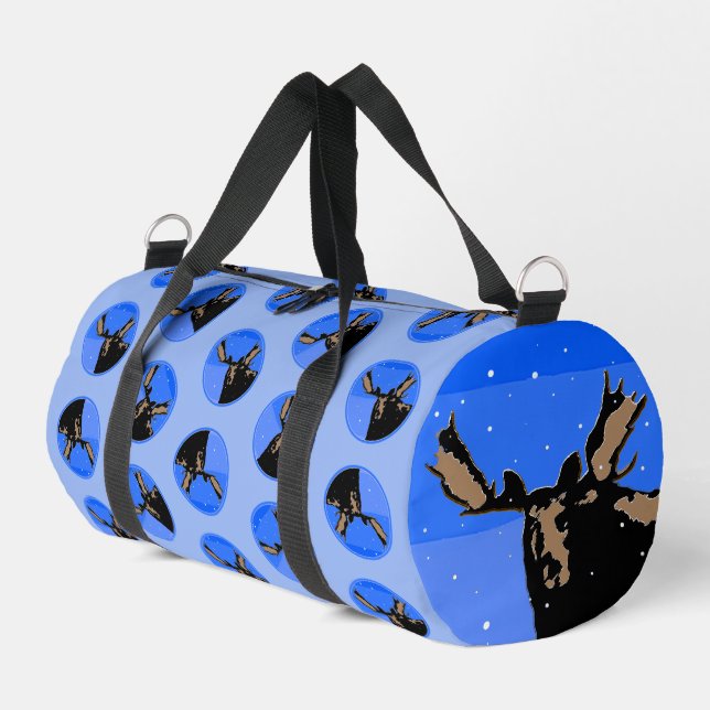 Sac De Sport Moose en hiver - Art original de la faune (Coin gauche)