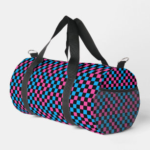 Sac De Sport Motif à carreaux bleu rose et noir