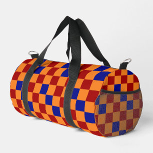 Sac De Sport Motif à carreaux rouge orange bleu