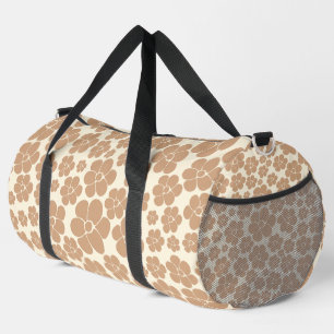 Sac De Sport Motif à fleurs en Tan et Crème