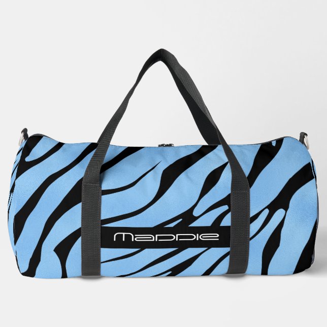 Sac De Sport Motif Blue Zebra Stripes (Recto)