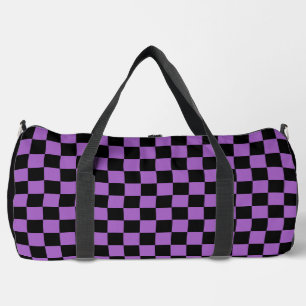 Sac De Sport Motif carreaux lavande et noir  