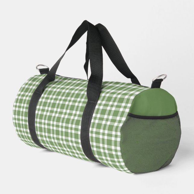 Sac De Sport Motif carreaux vert blanc (Coin droit)