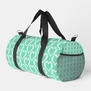 Sac De Sport Motif Cœurs Blancs Aigue-Marine