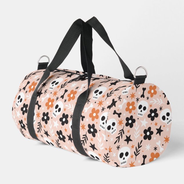 Sac De Sport Motif crâne de fleurs (Coin gauche)