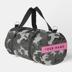 Sac De Sport Motif de camouflage gris, Votre nom, Personnaliser