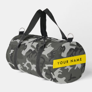 Sac De Sport Motif de camouflage gris, Votre nom, Personnaliser