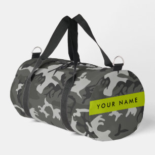 Sac De Sport Motif de camouflage gris, Votre nom, Personnaliser