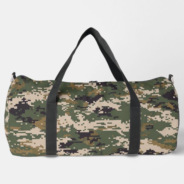 Sac De Sport Motif de camouflage numérique vert (Recto)