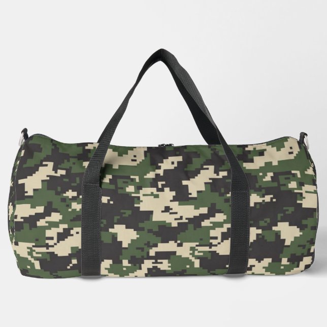 Sac De Sport Motif de camouflage numérique vert (Recto)