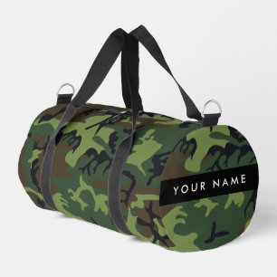 Sac De Sport Motif de camouflage vert, Votre nom, Personnaliser