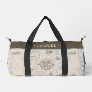 Sac De Sport Motif de carte de l'océan vintage Journal person