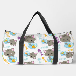 Sac De Sport Motif De Chats, Chats Mignons, Chatons, Poisson