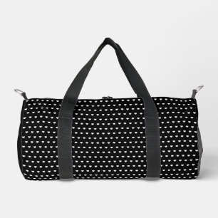 Sac De Sport Motif de Coeurs Blancs Sur Noir