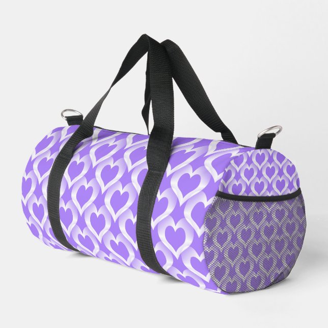 Sac De Sport Motif de cœurs blancs violets (Coin droit)