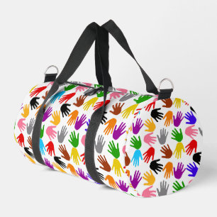 Sac De Sport Motif de design empreinte de main colorée blanche