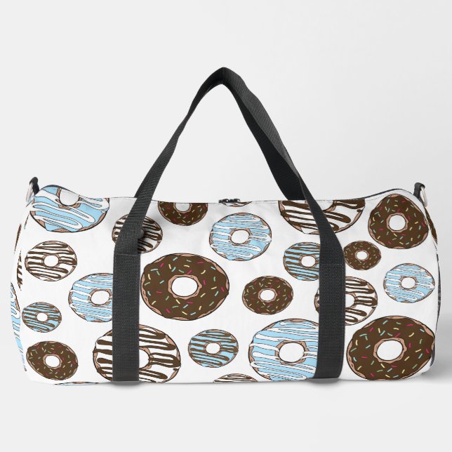 Sac De Sport Motif De Donuts, Donuts Bleus, Donuts Brown (Recto)