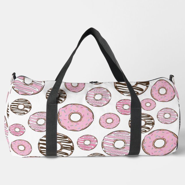 Sac De Sport Motif De Donuts, Donuts Roses, Donuts Blancs (Recto)