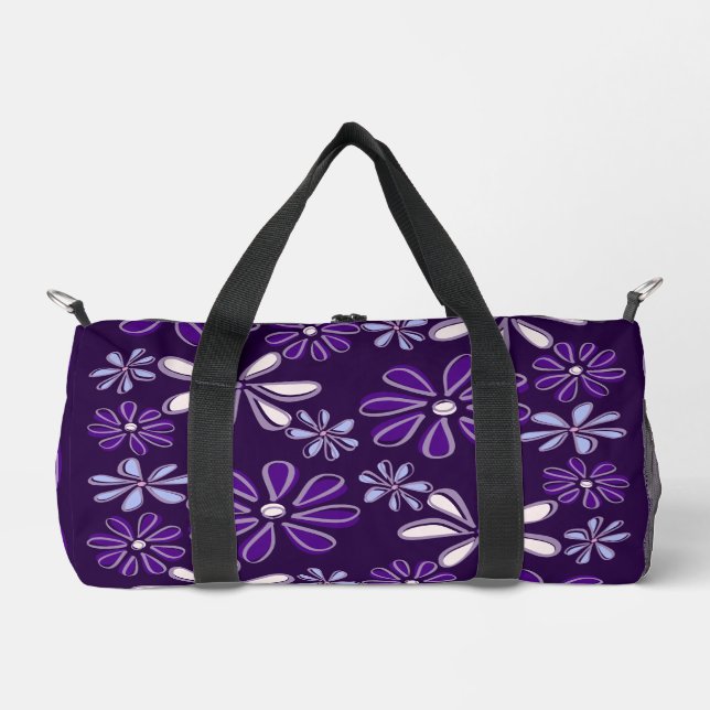 Sac De Sport Motif de doodle à fleurs violettes (Recto)