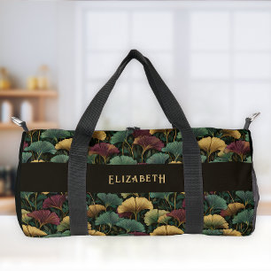 Sac De Sport Motif de feuille de Ginkgo sarcelle bordeaux