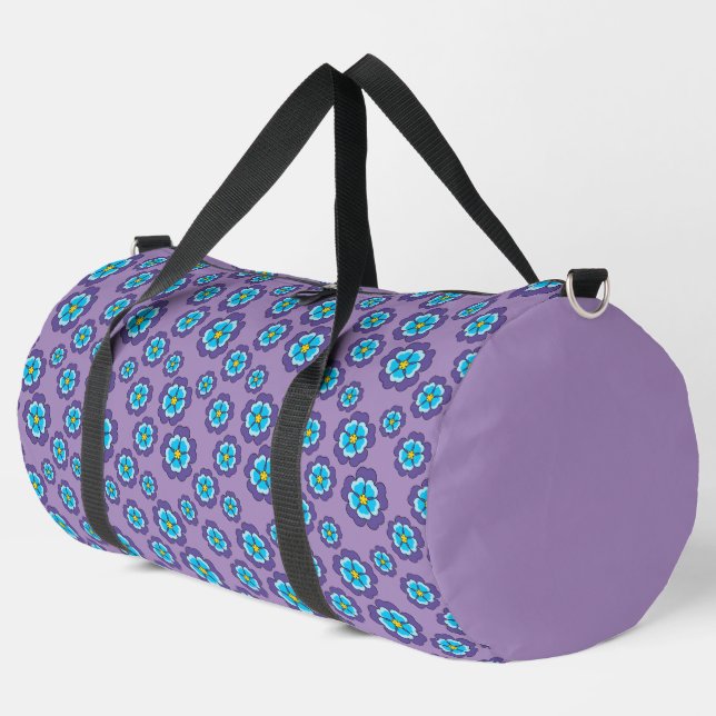 Sac De Sport Motif de fleurs bleu violet (Coin gauche)