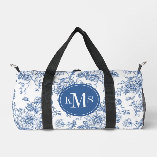 Sac De Sport Motif de fleurs bleues (Recto)
