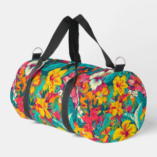 Sac De Sport Motif de fleurs tropicales colorées