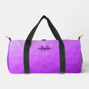 Sac De Sport Motif de maille géométrique à dégradé violet Monog