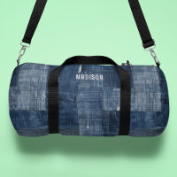 Motif de tissu de Denim texturé bleu personnalisé