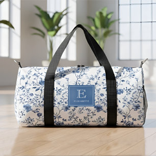 Sac De Sport Motif de toile bleu français avec monogramme éléga