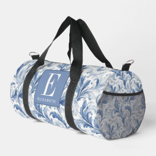 Sac De Sport Motif de toile de pays français bleu monogramme
