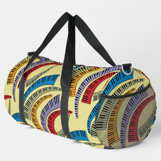 Sac De Sport Motif de touches de piano courbes (Coin droit)