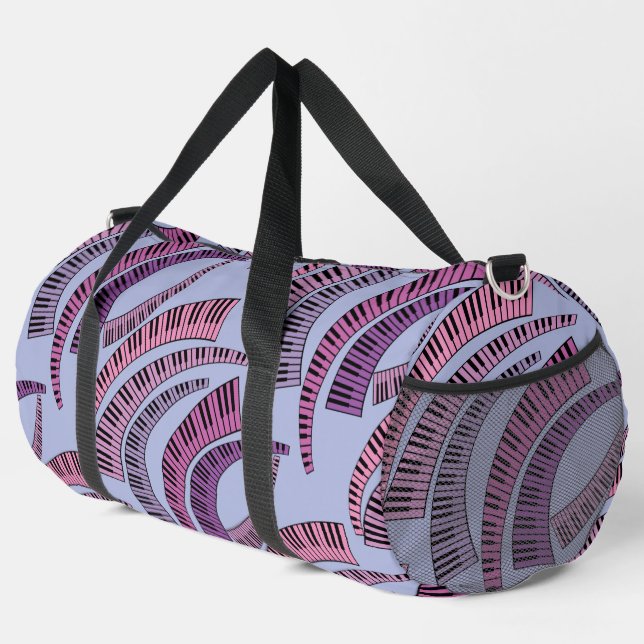 Sac De Sport Motif de touches de piano courbes (Coin droit)