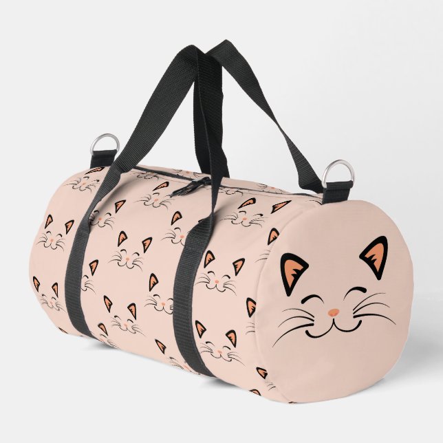 Sac De Sport Motif de visage de chaton flottant  (Coin gauche)