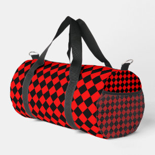 Sac De Sport Motif diamant à carreaux rouge et noir petit