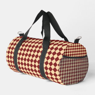 Sac De Sport Motif Diamant Damier Rouge Jaune Petit
