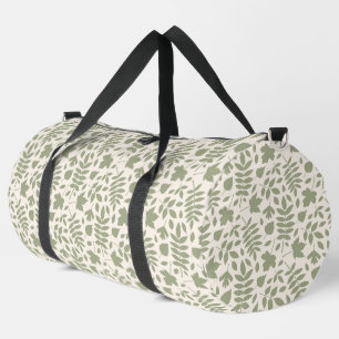 Sac De Sport Motif Feuille déchiré vert sur crème