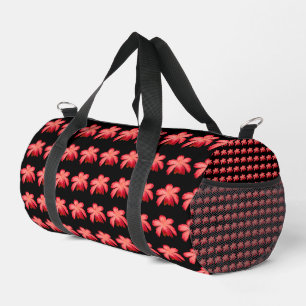 Sac De Sport Motif floral aquarelle Fleur rouge sur fond noir
