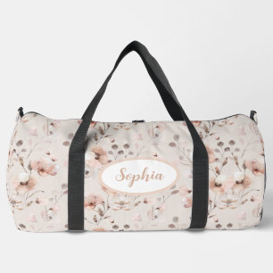 Sac De Sport Motif Floral Beige Et Rose vintage
