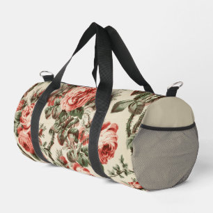 Sac De Sport Motif floral botanique de rose rouge rose vintage