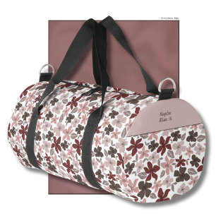 Sac De Sport Motif floral couleurs d'automne Texte et nom