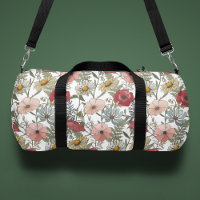 Motif floral de fleurs sauvages Boho Monogramme
