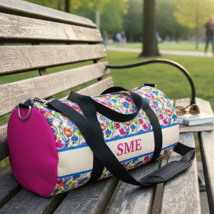 Sac De Sport Motif floral de fleurs sauvages vif et coloré