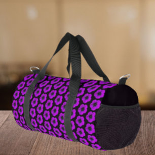 Sac De Sport Motif floral de géranium pourpre sur fond noir